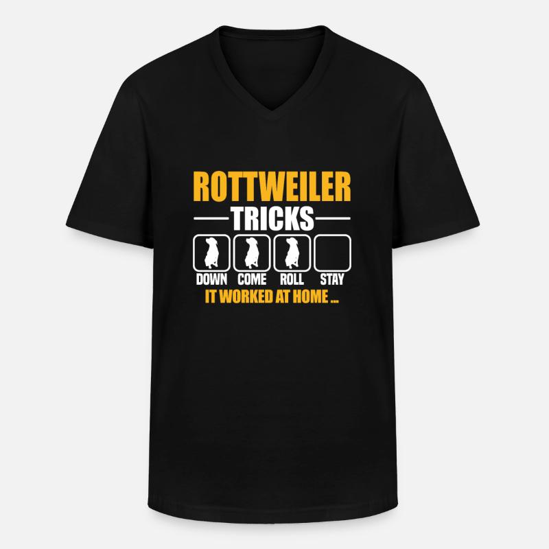Rottweiler Tricks - Männer-T-Shirt mit V-Ausschnitt - Schwarz