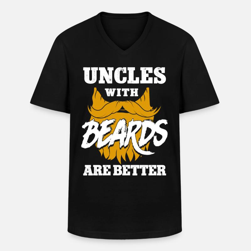 Beard Lover Bearded Man Uncle - Männer-T-Shirt mit V-Ausschnitt - Schwarz