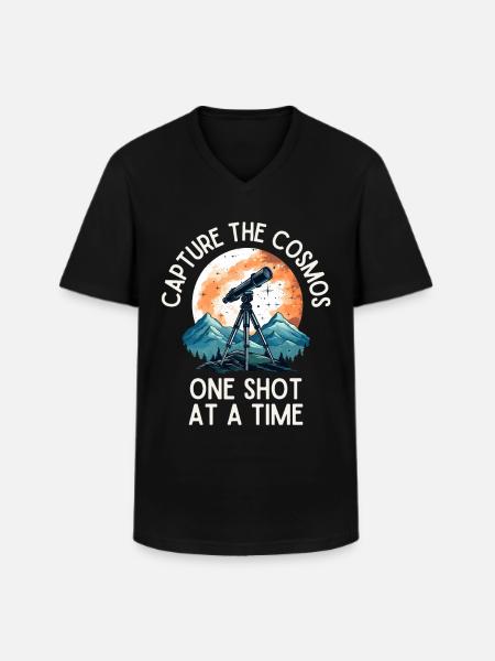 Astrophotography Astronomy Telescope - Men's V-Neck T-Shirt - black
