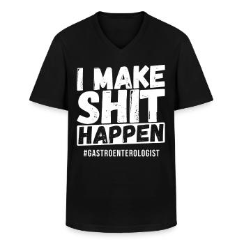 I Make Shit Happen #Gastroenterologe - Männer-T-Shirt mit V-Ausschnitt - Schwarz - Vorne - AI Model Male 178 dark (178cm)