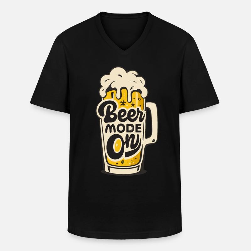 Beer Mode On Biertrinker Bierliebhaber - Männer-T-Shirt mit V-Ausschnitt - Schwarz