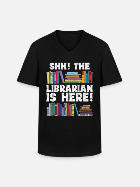 Librarian Librarian Library Assistant - Men's V-Neck T-Shirt - black