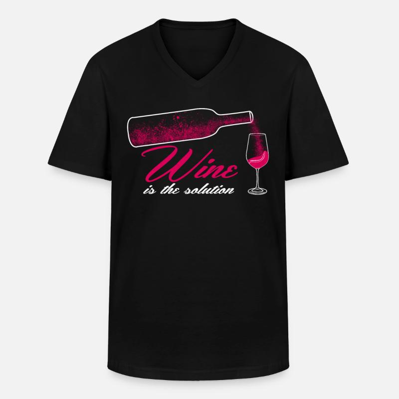 Wein Weintrinker Party Rotwein - Männer-T-Shirt mit V-Ausschnitt - Schwarz