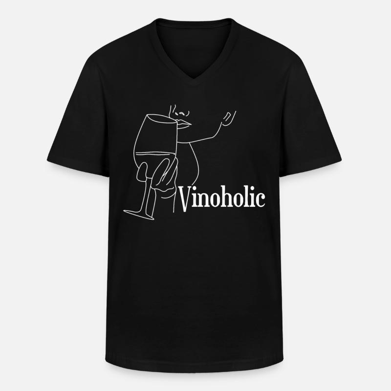 Vino Weintrinker Wein - Männer-T-Shirt mit V-Ausschnitt - Schwarz