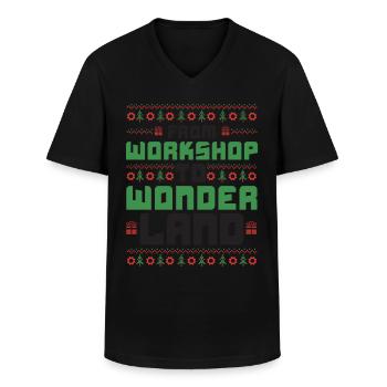 Carriage for dental examination Zahnm - Men's V-Neck T-Shirt - black - Front - AI Model Male 178 dark (178cm)