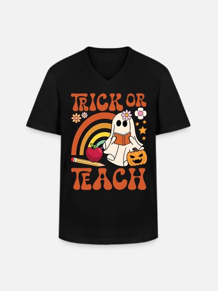 Trick Or Teach - Men's V-Neck T-Shirt - black