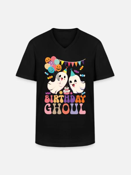 Birthday Ghoul - Men's V-Neck T-Shirt - black