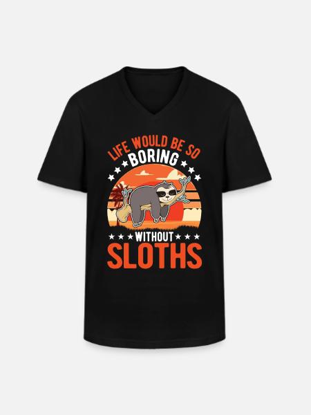 Sloth Gift Sloth - Men's V-Neck T-Shirt - black