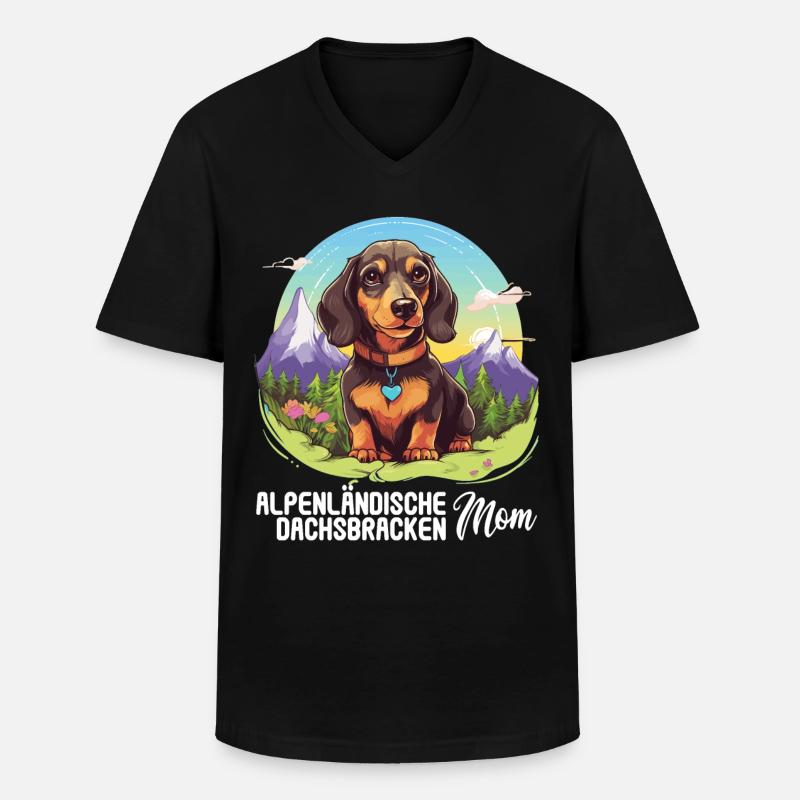 Alpenländische Dachsbracke - Männer-T-Shirt mit V-Ausschnitt - Schwarz