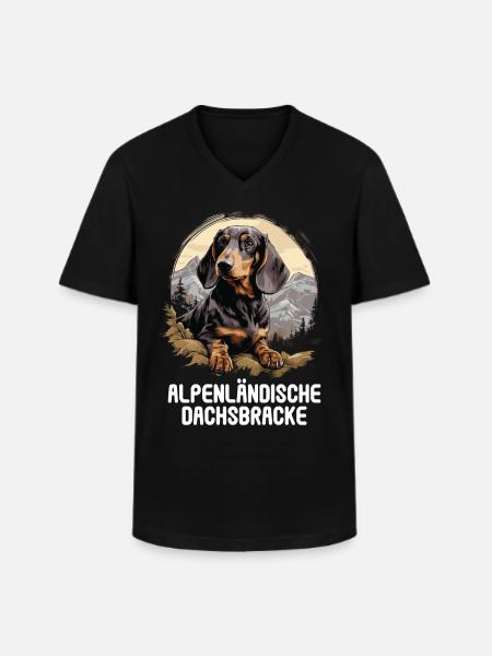 Alpenländische Dachsbracke - Männer-T-Shirt mit V-Ausschnitt - Schwarz
