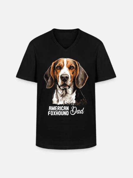 Dog American Foxhound - Men's V-Neck T-Shirt - black