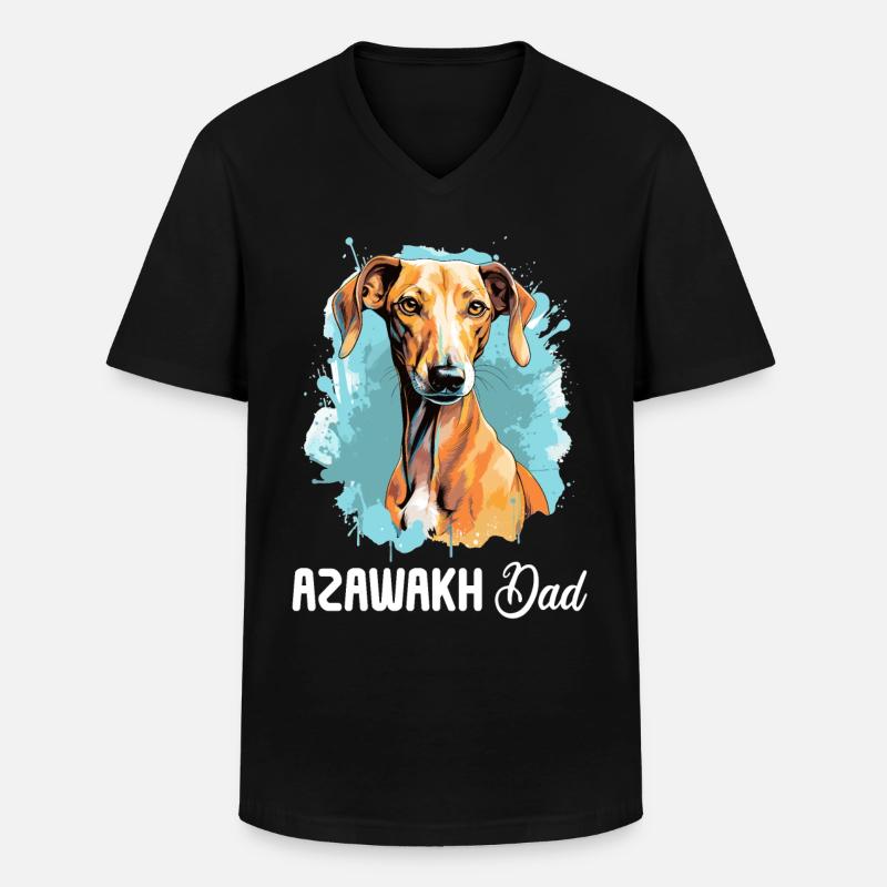 Hund Azawakh - Männer-T-Shirt mit V-Ausschnitt - Schwarz
