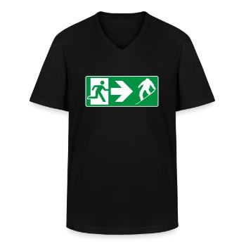 Notausgang Snowboard Snowboarder - Männer-T-Shirt mit V-Ausschnitt - Schwarz - Vorne - AI Model Male 178 dark (178cm)