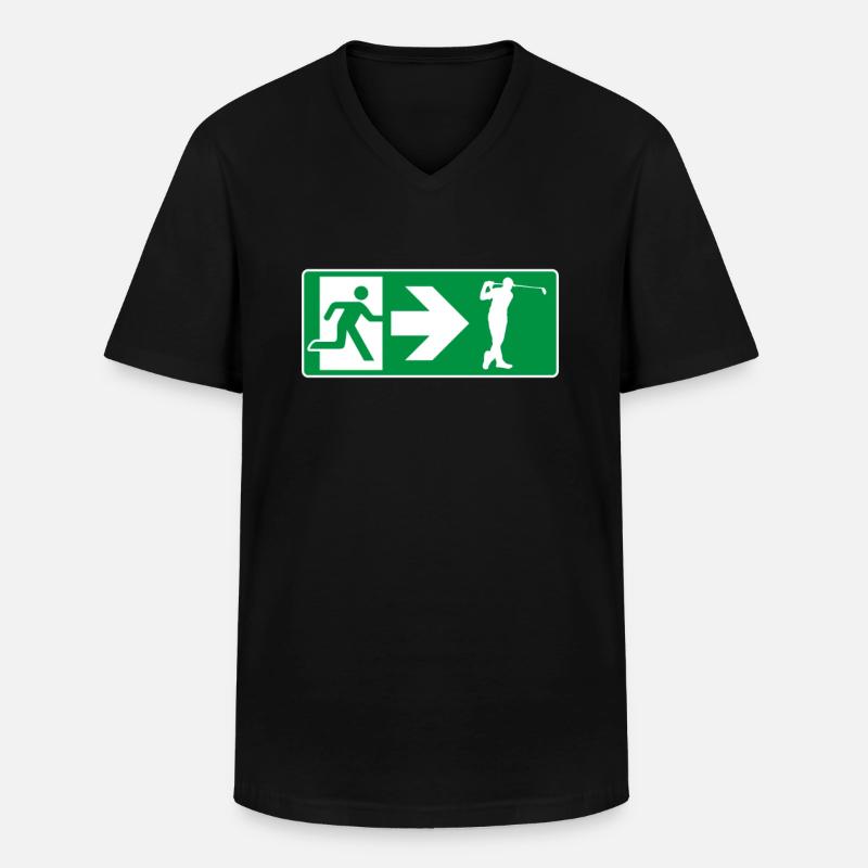 Emergency Exit Golf Golfers - Men's V-Neck T-Shirt - black