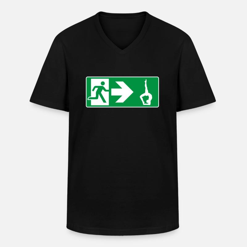 Emergency Exit Yoga Yogi - Men's V-Neck T-Shirt - black