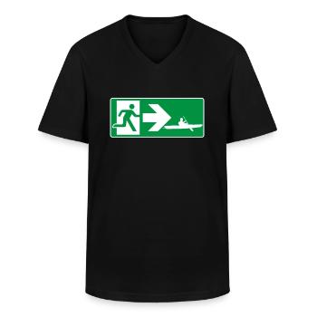 Emergency Exit Kayak - Men's V-Neck T-Shirt - black - Front - AI Model Male 178 dark (178cm)