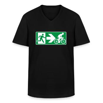 Notausgang Rennrad Radfahrer - Männer-T-Shirt mit V-Ausschnitt - Schwarz - Vorne - AI Model Male 178 dark (178cm)