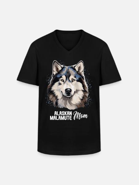 Dog Alaskan Malamute - Men's V-Neck T-Shirt - black