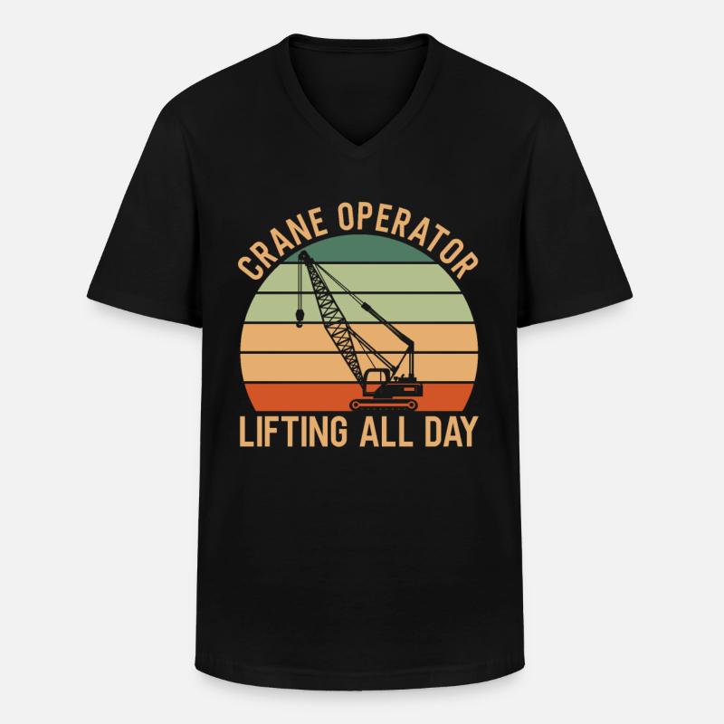 Kranfahrer Spruch - Männer-T-Shirt mit V-Ausschnitt - Schwarz