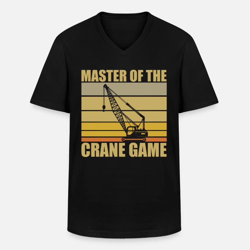 Kranfahrer Spruch - Männer-T-Shirt mit V-Ausschnitt - Schwarz