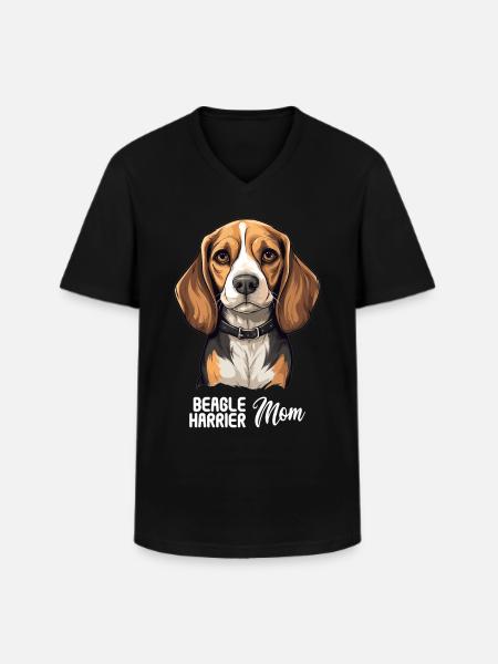 Hund Beagle Harrier - Männer-T-Shirt mit V-Ausschnitt - Schwarz