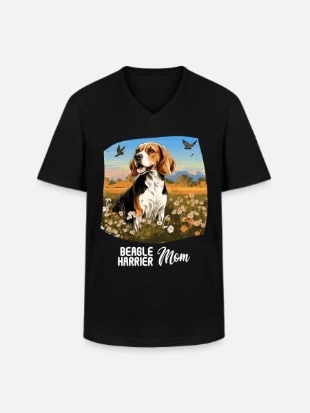Dog Beagle Harrier - Men's V-Neck T-Shirt - black