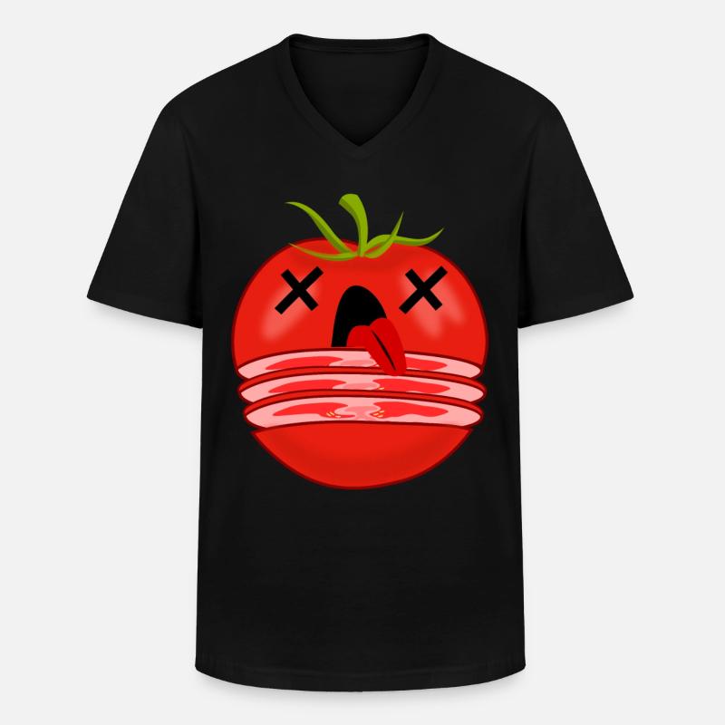 Tomato Cut Tomatoes - Männer-T-Shirt mit V-Ausschnitt - Schwarz