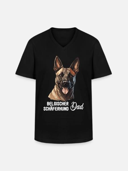 Hund Belgischer Schäferhund - Männer-T-Shirt mit V-Ausschnitt - Schwarz