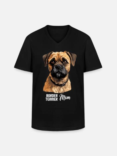 Dog Border Terrier - Men's V-Neck T-Shirt - black