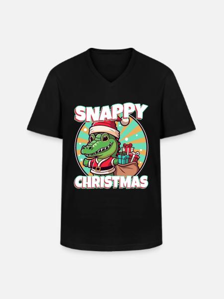 Snappy christmas - Men's V-Neck T-Shirt - black