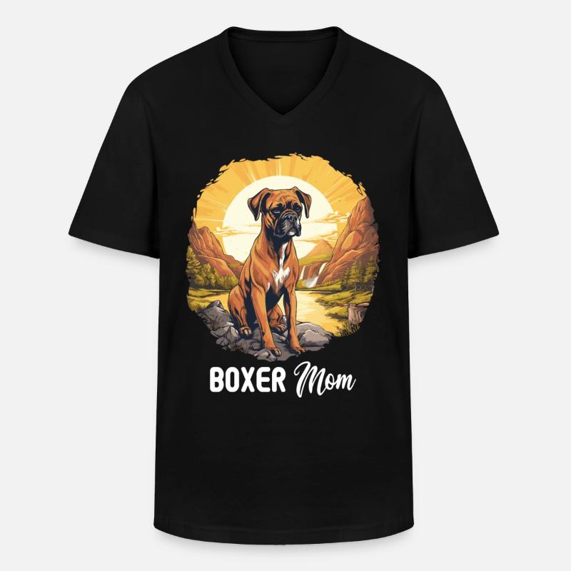 Hund Boxer - Männer-T-Shirt mit V-Ausschnitt - Schwarz