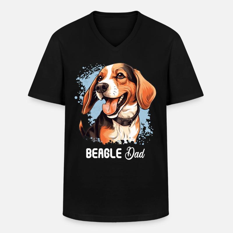 Hund Beagle - Männer-T-Shirt mit V-Ausschnitt - Schwarz