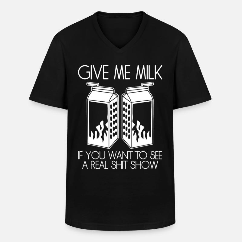 Lactose intolerance - Männer-T-Shirt mit V-Ausschnitt - Schwarz