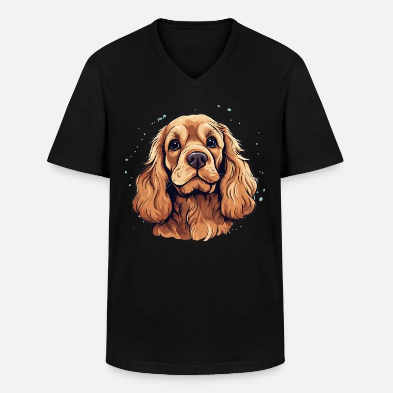 Hund Cocker Spaniel - Männer-T-Shirt mit V-Ausschnitt - Schwarz
