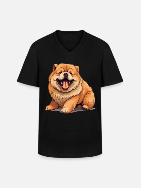Dog Chow Chow - Men's V-Neck T-Shirt - black