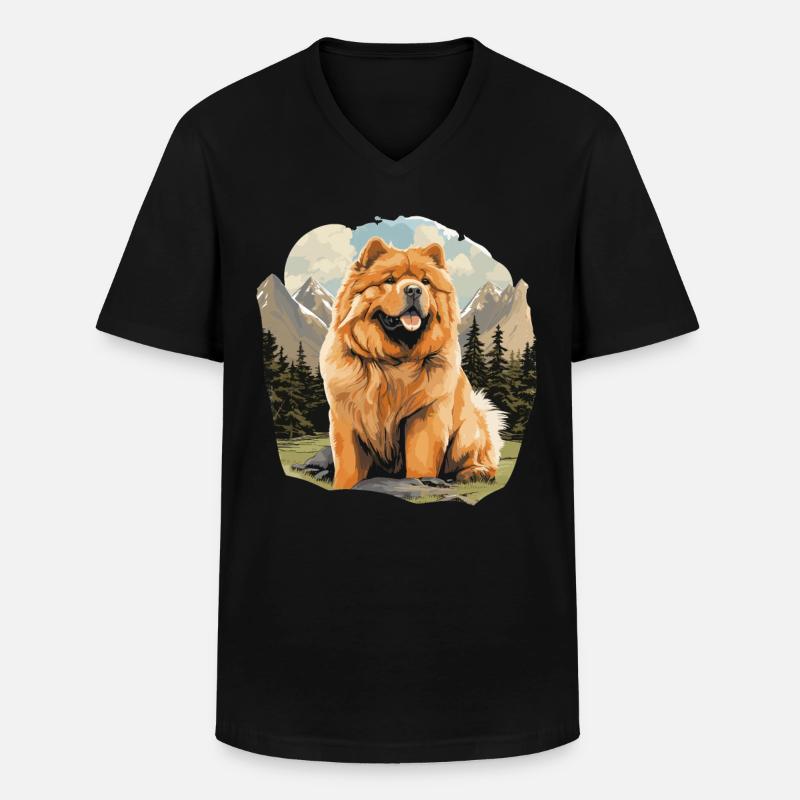 Chow Chow pour chien - T-shirt col V Homme - noir