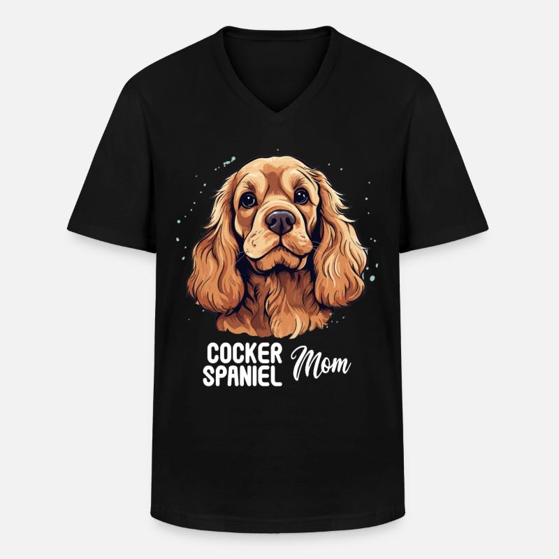 Hund Cocker Spaniel - Männer-T-Shirt mit V-Ausschnitt - Schwarz