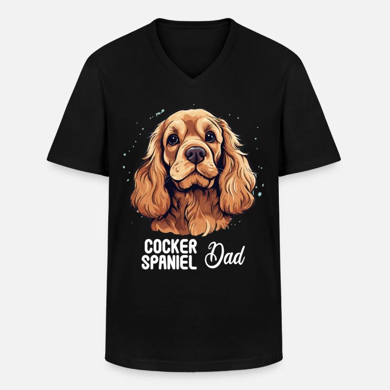 Hund Cocker Spaniel - Männer-T-Shirt mit V-Ausschnitt - Schwarz