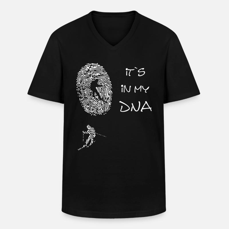 Skiing - Männer-T-Shirt mit V-Ausschnitt - Schwarz