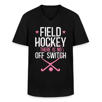 Field Hockey Field Hockey There Is - Men's V-Neck T-Shirt - black - Front - AI Model Male 178 dark (178cm)