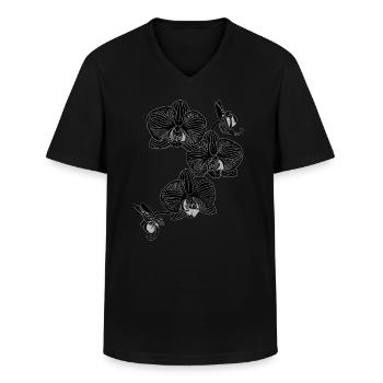 Schwarze Orchidee - Männer-T-Shirt mit V-Ausschnitt - Schwarz - Vorne - AI Model Male 178 dark (178cm)