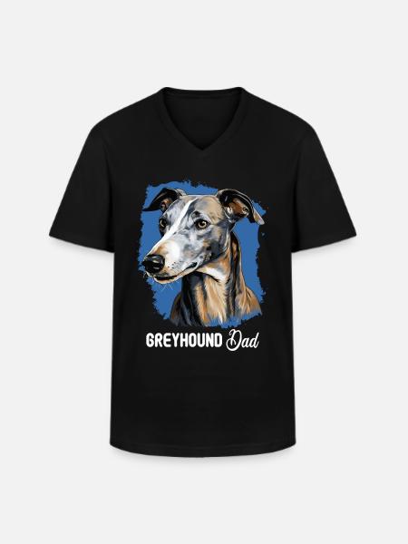 Dog Greyhound - Men's V-Neck T-Shirt - black