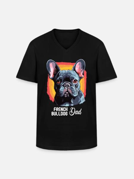 Dog French Bulldog - Men's V-Neck T-Shirt - black