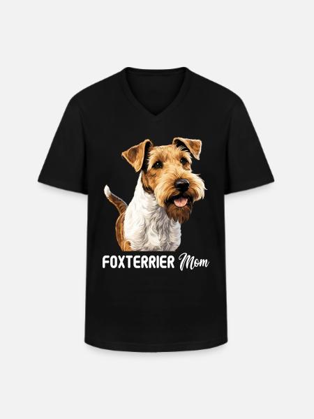 Dog Fox Terrier - Men's V-Neck T-Shirt - black