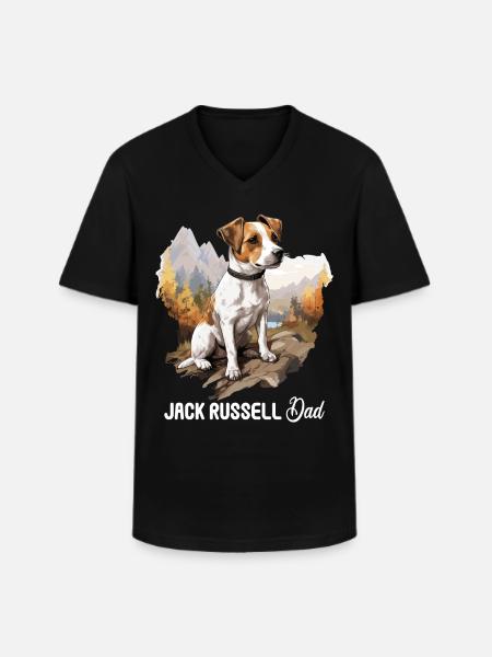 Dog Jack Russell - Men's V-Neck T-Shirt - black