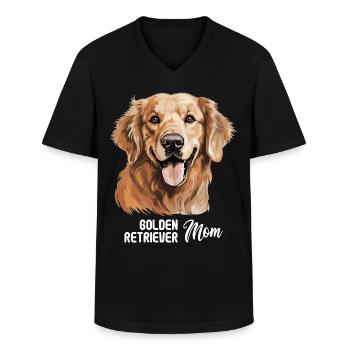 Hund Golden Retriever - Männer-T-Shirt mit V-Ausschnitt - Schwarz - Vorne - AI Model Male 178 dark (178cm)