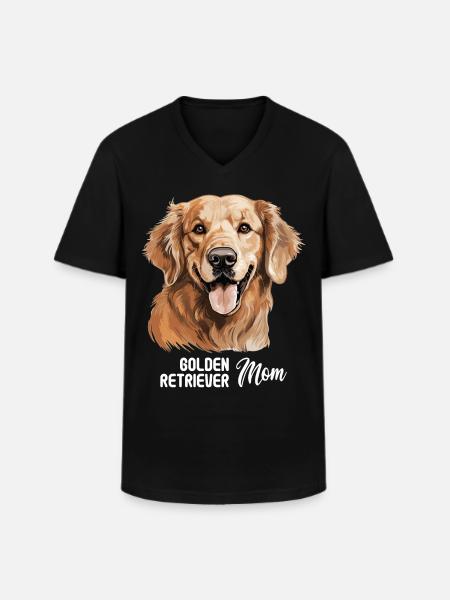 Dog Golden Retriever - Men's V-Neck T-Shirt - black