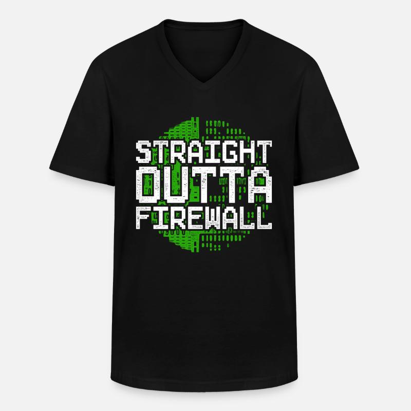 Programmierer Straight Outta Firewall - Männer-T-Shirt mit V-Ausschnitt - Schwarz