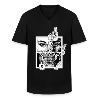 Stranger end - Männer-T-Shirt mit V-Ausschnitt - Schwarz - Vorne - AI Model Male 178 dark (178cm)