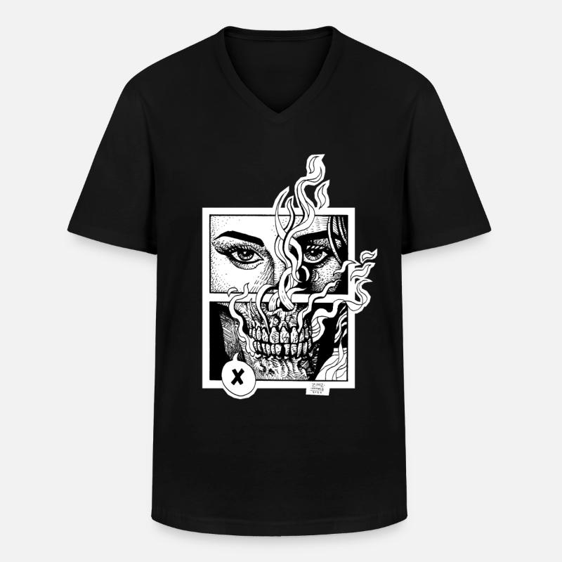Stranger end - Männer-T-Shirt mit V-Ausschnitt - Schwarz